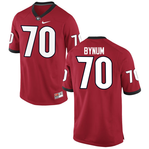 Men Georgia Bulldogs #70 Aulden Bynum College Football Jerseys-Red - Click Image to Close